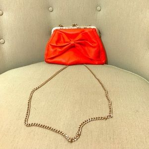 Red snap up Bow mini bag